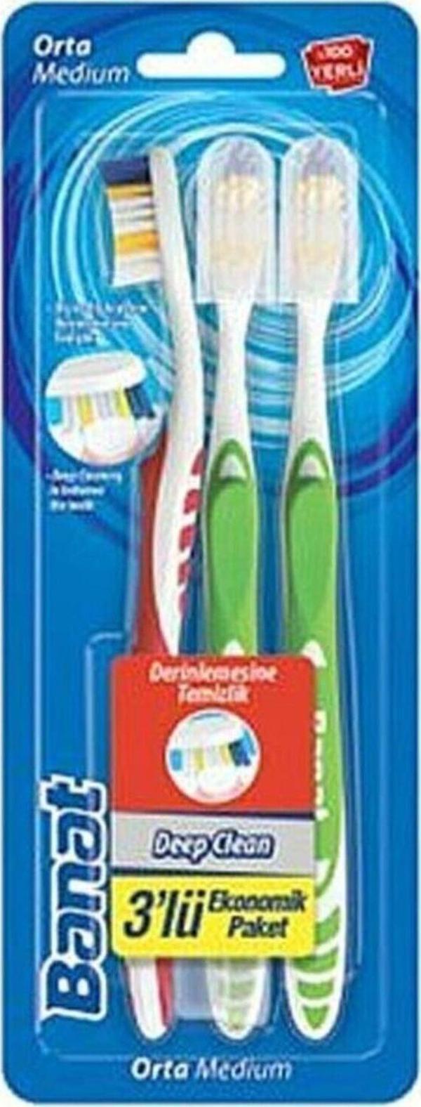 Banat Deep Clean Diş Fırçası 3’Lü Ekonomik Paket - Image 1