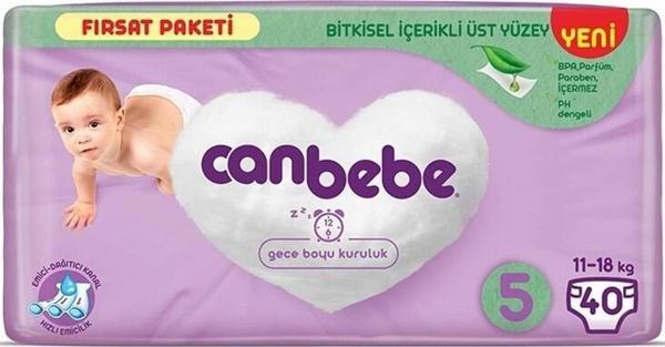 Canbebe Bebek Bezi Beden:5 (11-18Kg) Junior 40 Adet Fırsat Pk - Image 1