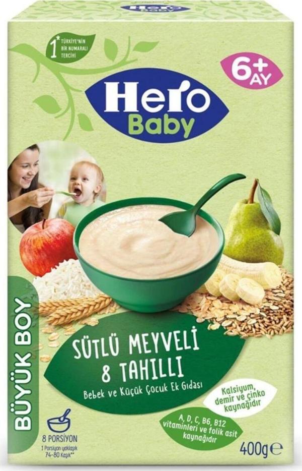 Hero Baby Sütlü Meyveli 8 Tahıllı 400 Gr Kaşık Maması - Image 1
