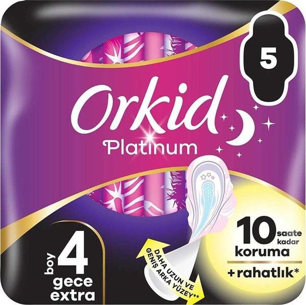 Orkid Platinum Gece Ekstra (Boy 4) 5 Adet Hijyenik Ped - Image 1