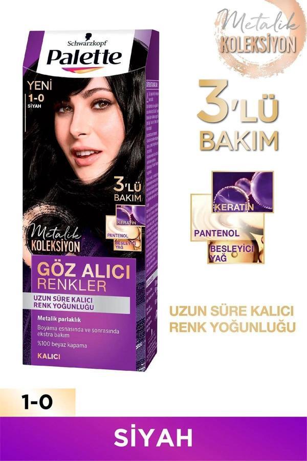 Palette Göz Alıcı Renkler Saç Boyası No: 1.0 Siyah - Image 1