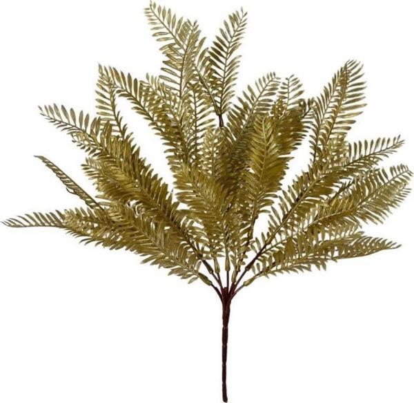 Netten Evime Yapay Çiçek Altın Gold Fern Demet Garnitür Aradal Dekoratif Yapay Bitki - Image 1