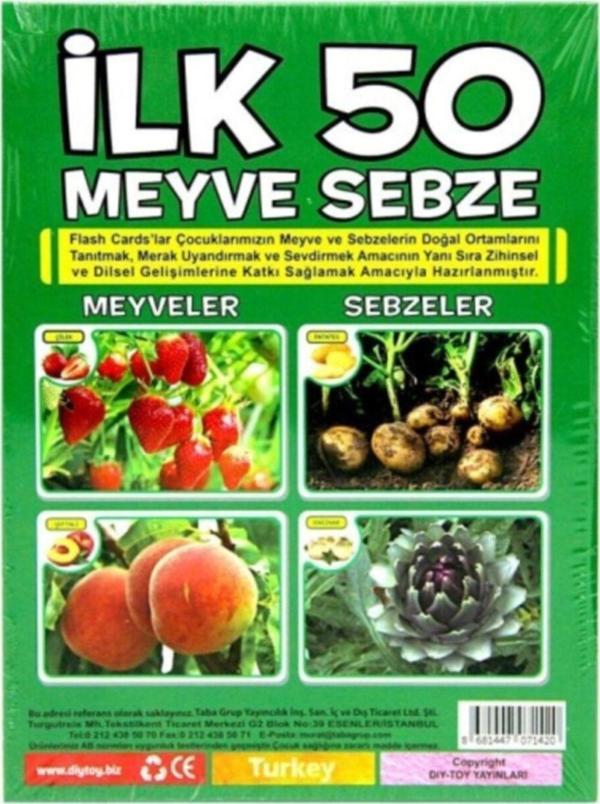 Ilk 50 Meyve & Sebze Kartları Eğitici Oyuncak - Image 1