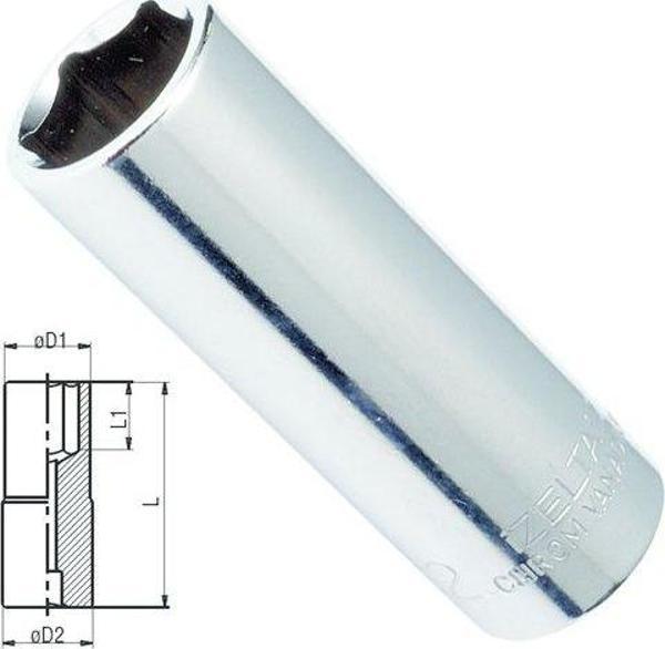 İzeltaş 1107 Derin Lokma Anahtar 1/4'' Altı Köşe 13mm - Image 1