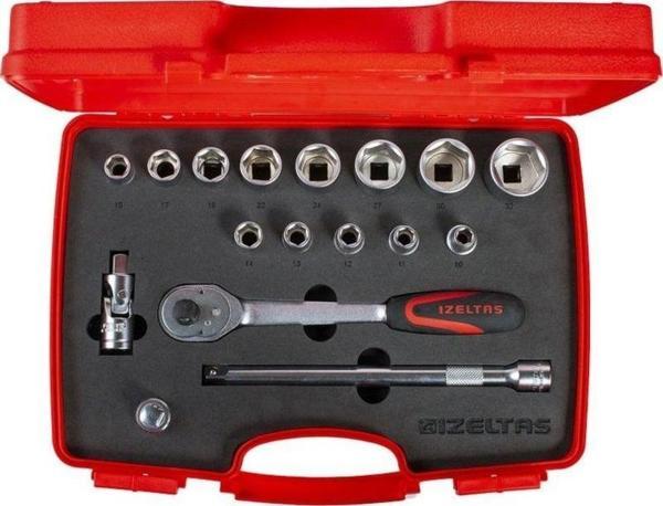 İzeltaş 1113 Altı Köşe Lokma Anahtar Takımı 17 Parça 1/2'' - Image 1