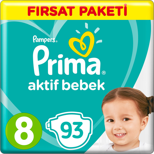 Prima Bebek Bezi Aktif Bebek 8 Beden 17+ Kg 3*31 93 Adet - Image 1