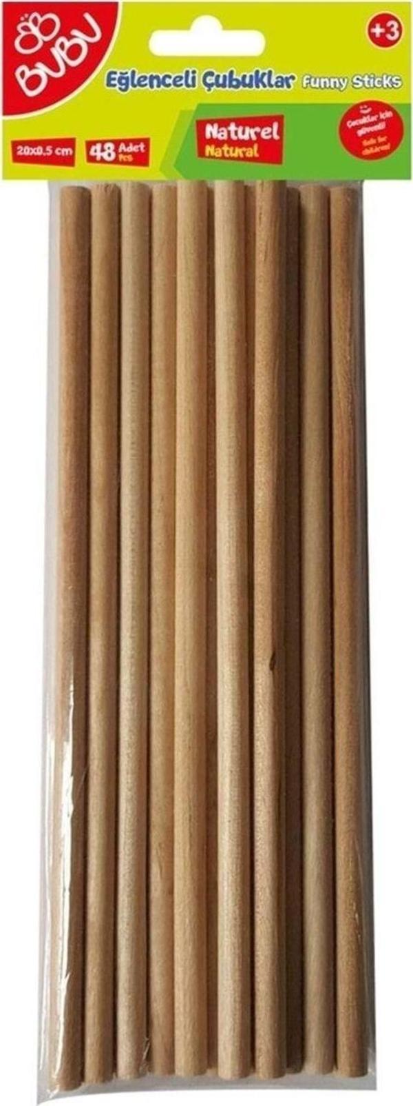 Bu-Bu Eğlenceli Çubuklar Natural 20X0,5Cm 24Lü - Image 1
