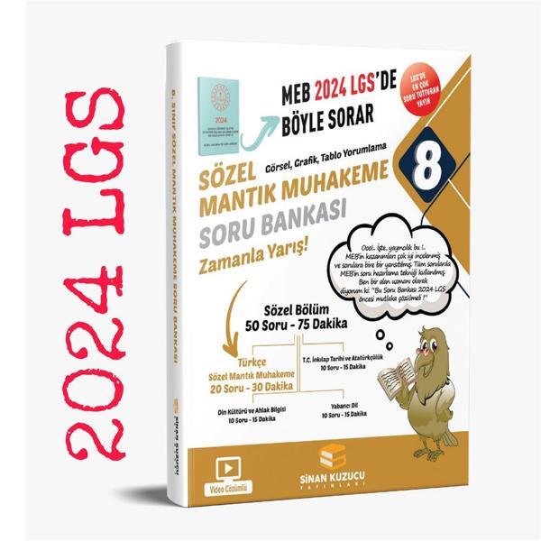 Sinan Kuzucu Yayınları 8. Sınıf Mantık Muhakeme Soru Bankası  - Sinan Kuzucu Yayınları - Image 1