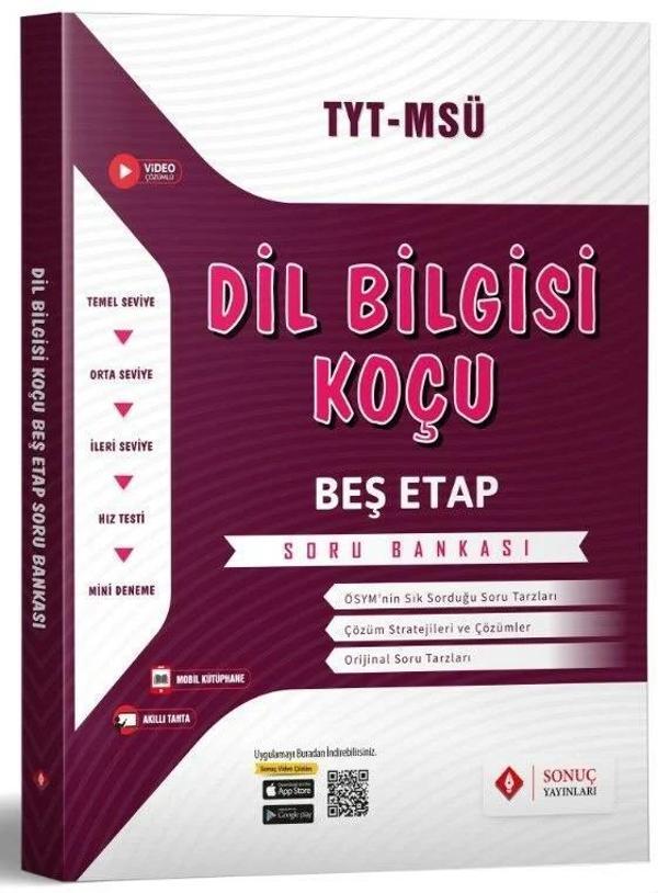 Sonuç Yayınları Tyt Msü Dil Bilgisi Koçu Beş Etap Soru Bankası - Sonuç Yayınları - Image 1