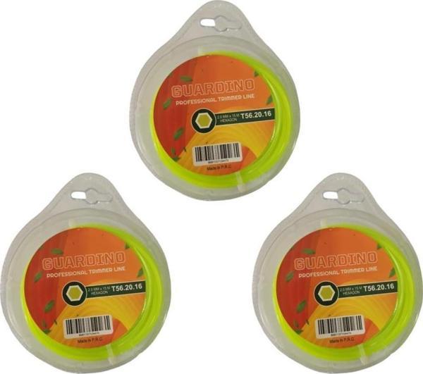 Guardino Kenar Kesme Misina Altı Köşe 2mm 15m Yeşil 3lü Paket - Image 1