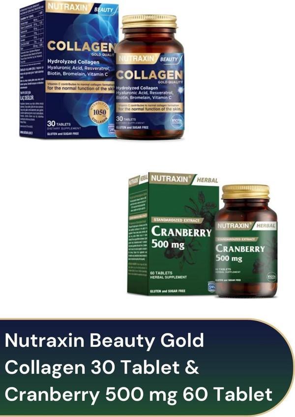 Nutraxin Cranberry 500 mg 60 Tablet &  Beauty Gold Collagen 30 Tablet - Image 1