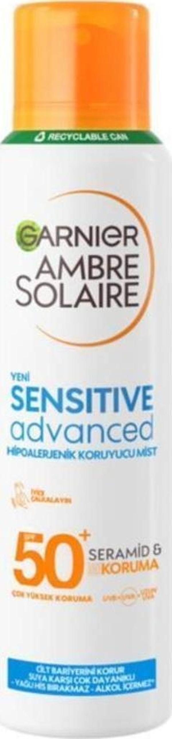 Garnier Ambre Solaire Sensitive Advanced SPF 50+Mist Güneş Spreyi 150 ml - Image 1