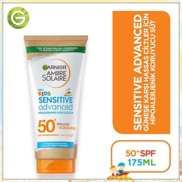Garnier Ambre Solaire Sensitive Advanced Çocuk Hipoalerjenik Güneş Koruyucu Süt SPF50+ 175 ml - Image 1