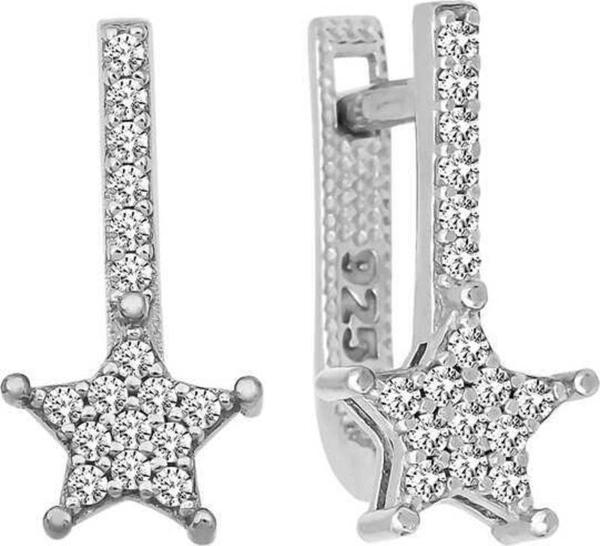 Gümüş Sallantılı Yıldız Taşlı Küpe - Image 1