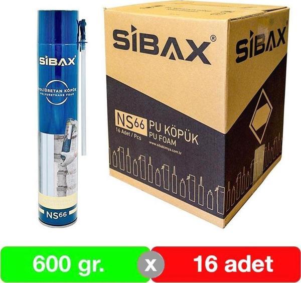 Sibax Poliüretan Köpük Montaj Dolgu Köpüğü 600Gr- 16 Adet - Image 1