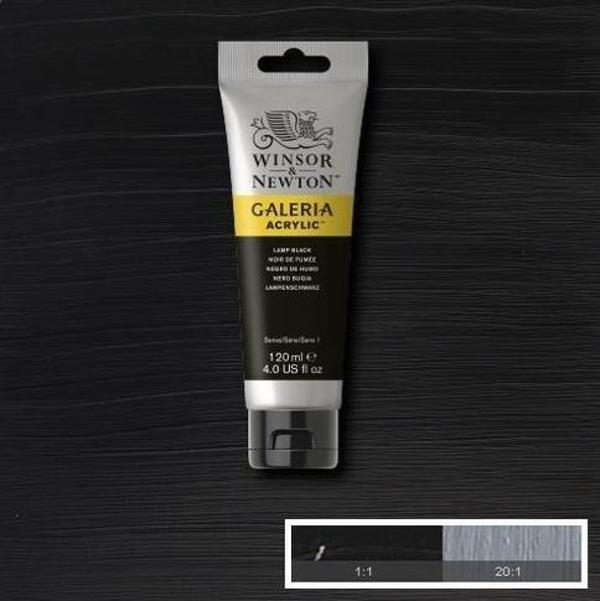 Winsor & Newton Galeria Akrilik Boya 120 ml. 337 Lamp Black - Image 1