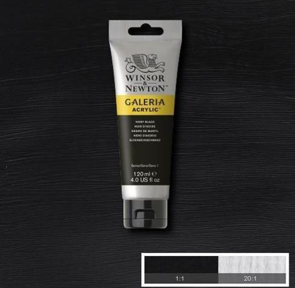 Winsor & Newton Galeria Akrilik Boya 120 ml. 331 Ivory Black - Image 1