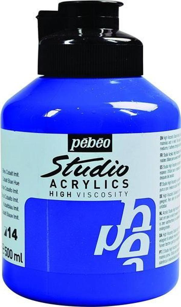 Pebeo Studio Akrilik Boya 500 ml 14 Cobalt Blue Hue - Image 1
