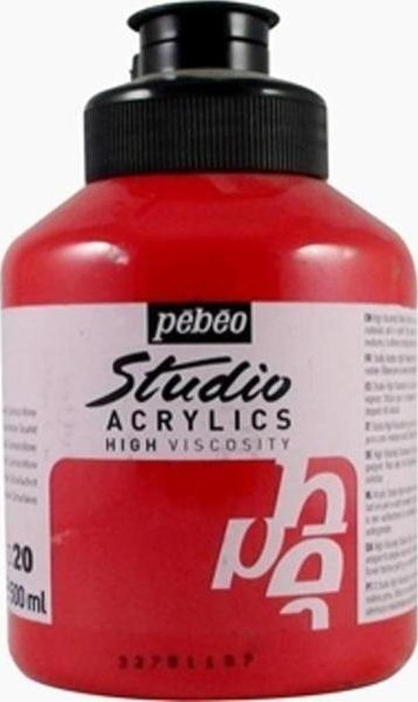 Pebeo Studio Akrilik Boya 500 ml 20 Quinacridone Scarlet - Image 1