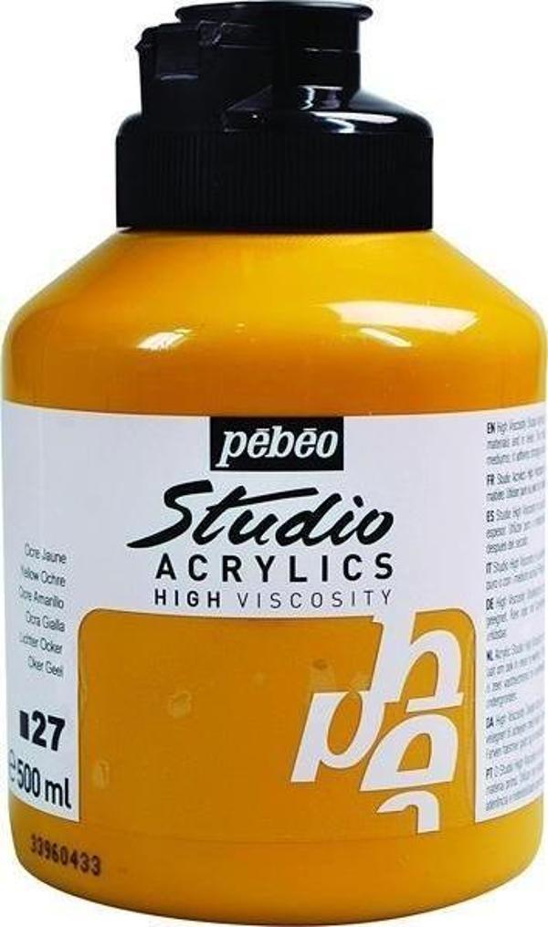 Pebeo Studio Akrilik Boya 500 ml 27 Yellow Ochre - Image 1