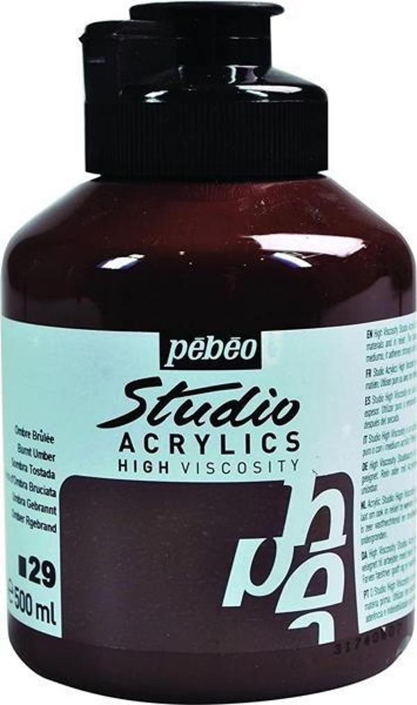 Pebeo Studio Akrilik Boya 500 ml 29 Burnt Umber - Image 1