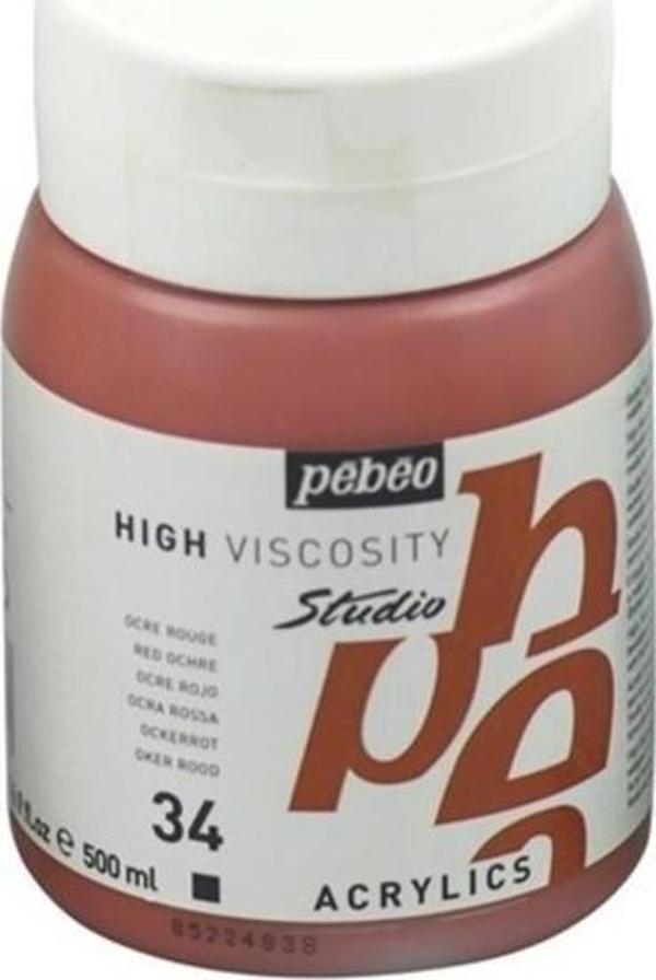 Pebeo Studio Akrilik Boya 500 ml 34 Red Ochre - Image 1