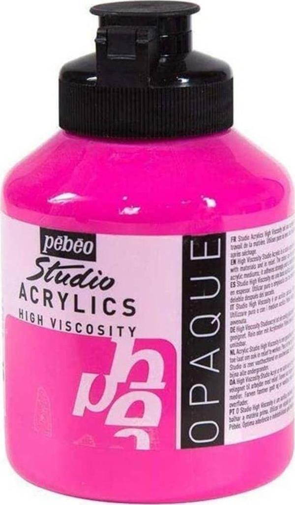 Pebeo Studio Akrilik Boya 500 ml. 45 Vivid Pink - Image 1
