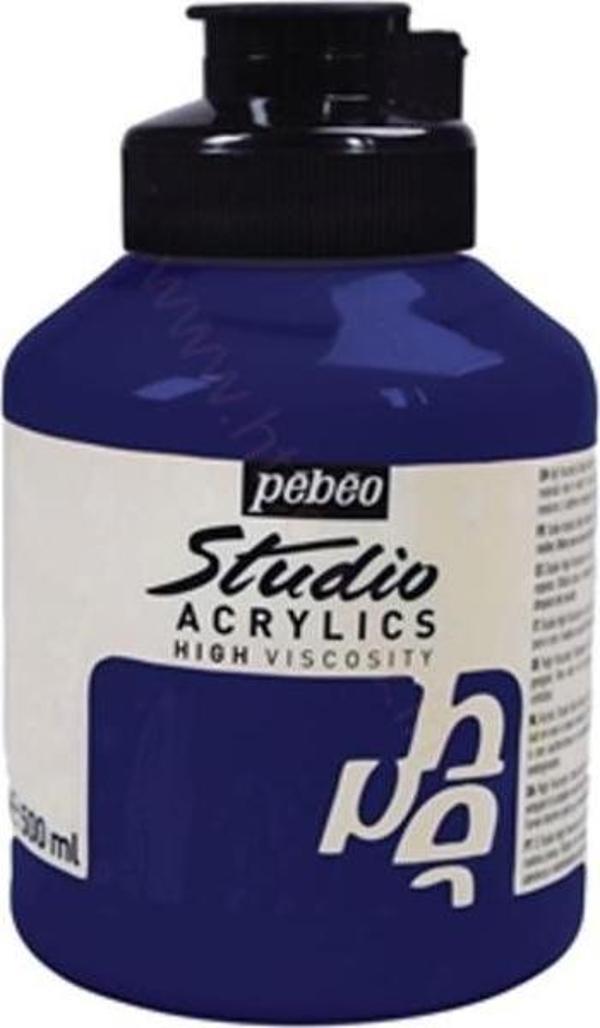 Pebeo Studio Akrilik Boya 500 ml 47 Dark Cobalt Violet Hue - Image 1