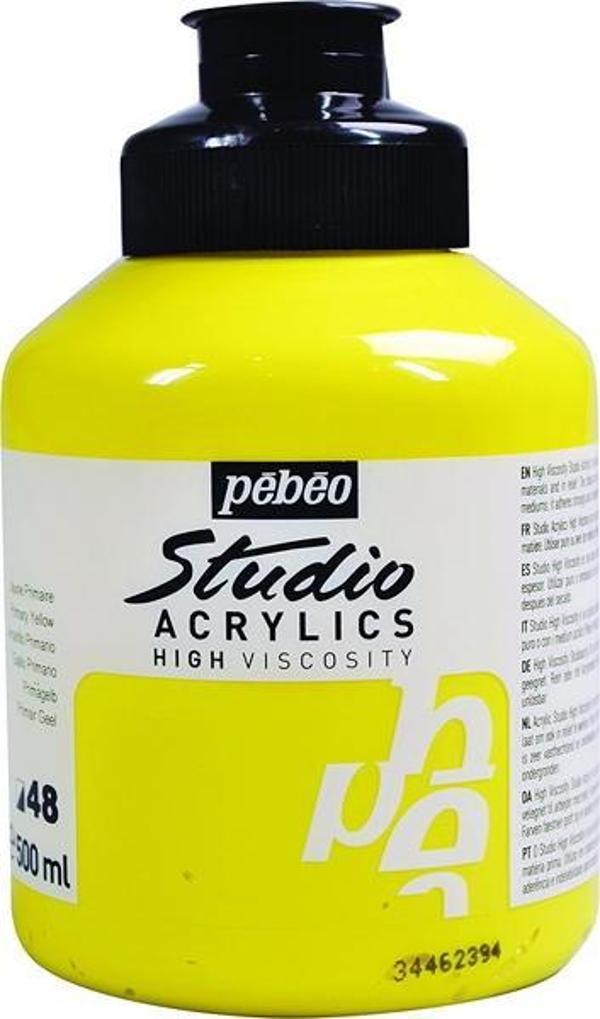 Pebeo Studio Akrilik Boya 500 ml 48 Primary Yellow - Image 1