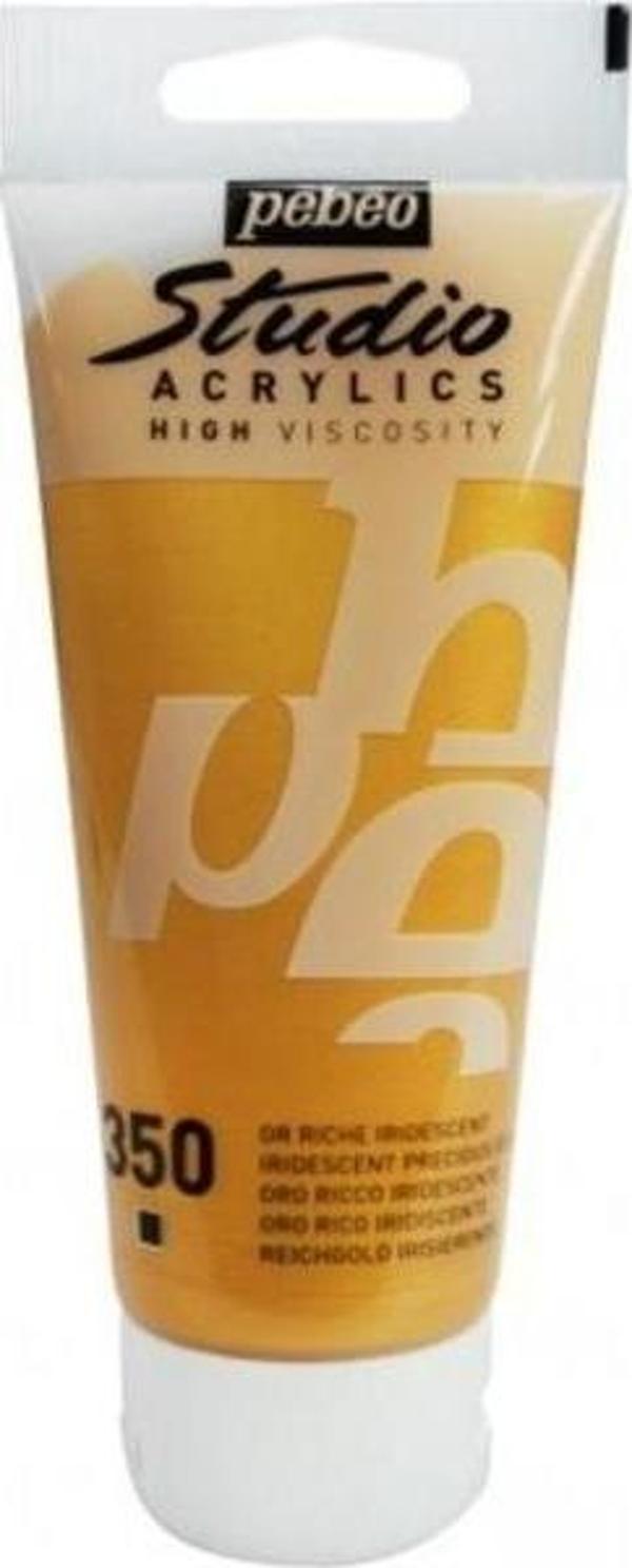 Pebeo Studio Akrilik Boya 100 ml. 350 Iridescent Precious Gold - Image 1