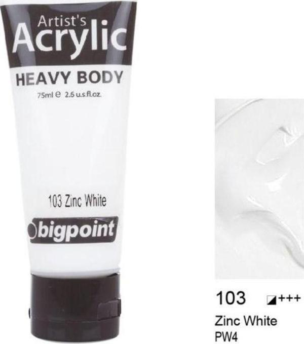 Bigpoint Akrilik Boya 75 ml Zinc White 103 - Image 1