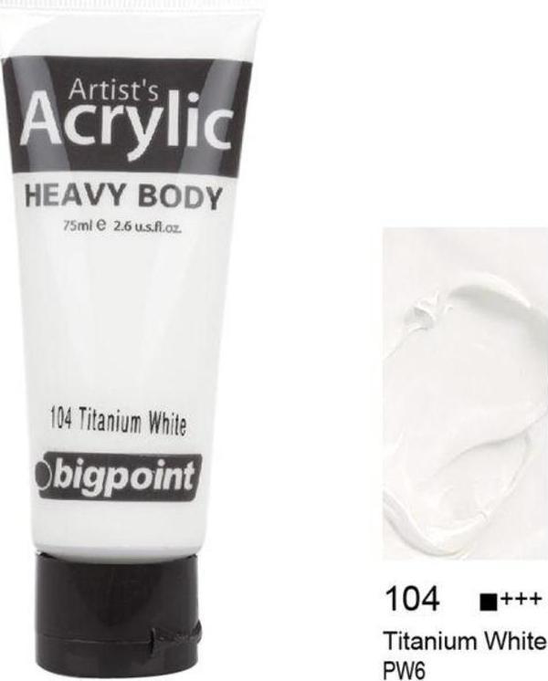 Bigpoint Akrilik Boya 75 ml Titanium White 104 - Image 1