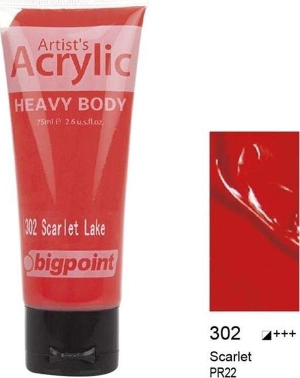Bigpoint Akrilik Boya 75 ml Scarlet 302 - Image 1
