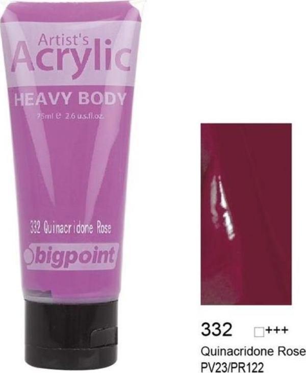 Bigpoint Akrilik Boya 75 ml Quinacridone Rose 332 - Image 1