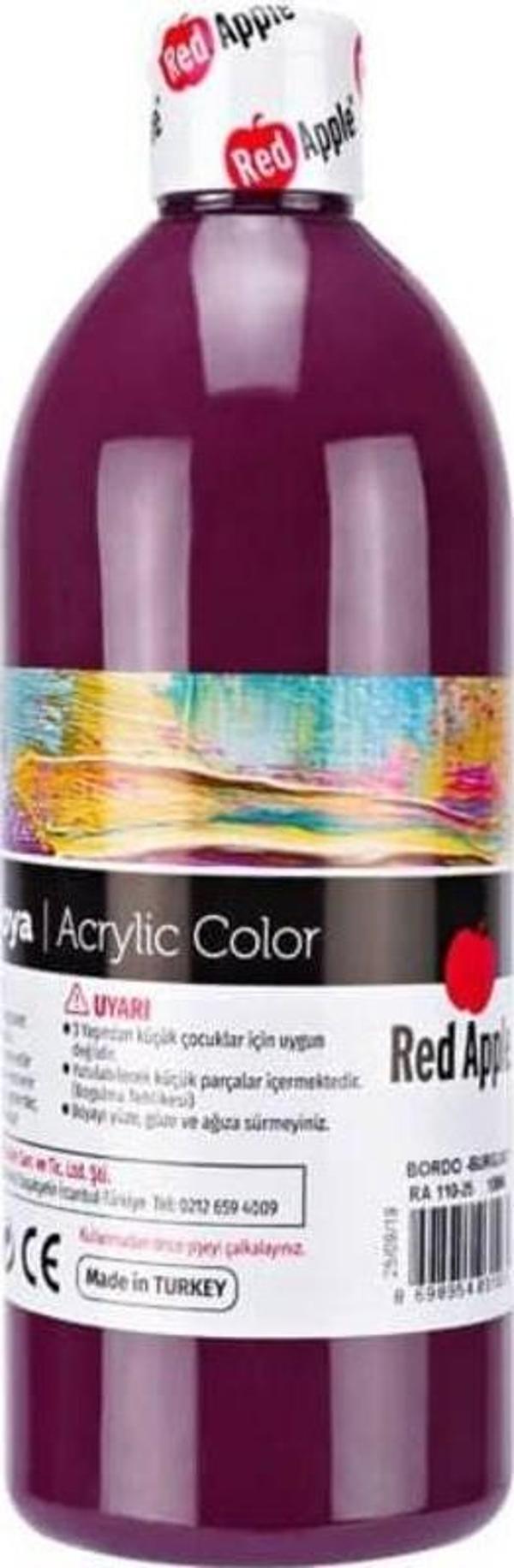 Red Apple Akrilik Boya 500 ml Bordo - Image 1