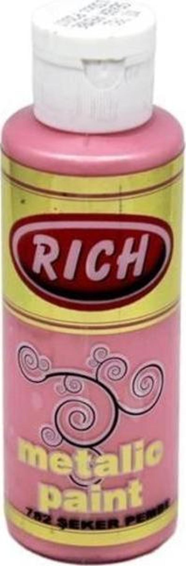 Rich Metalik Akrilik Boya 120 cc. 782 ŞEKER PEMBE - Image 1
