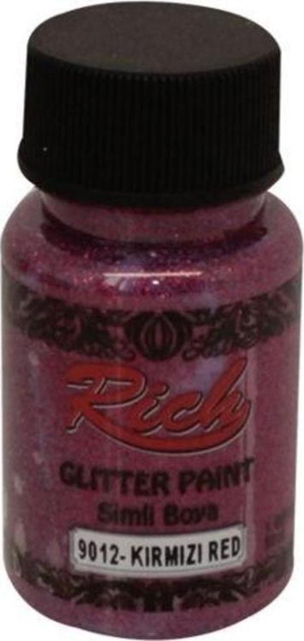 Rich Glitter Paint Simli Boya 50 cc. 9012 KIRMIZI - Image 1