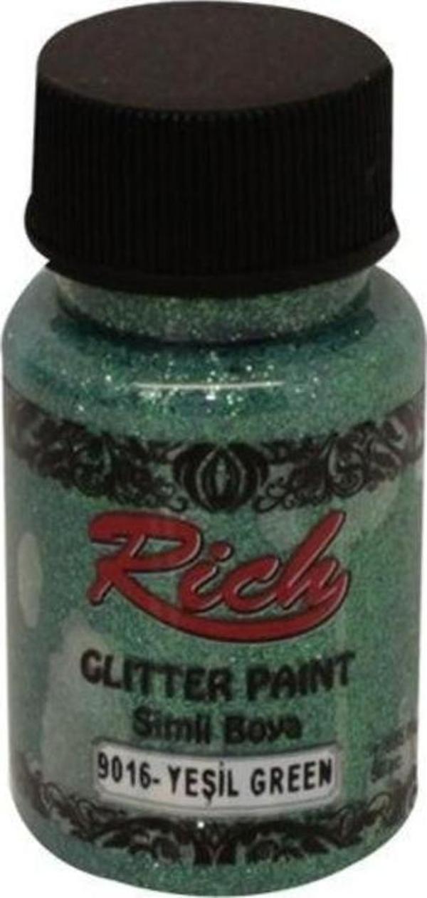 Rich Glitter Paint Simli Boya 50 cc. 9016 YEŞİL - Image 1