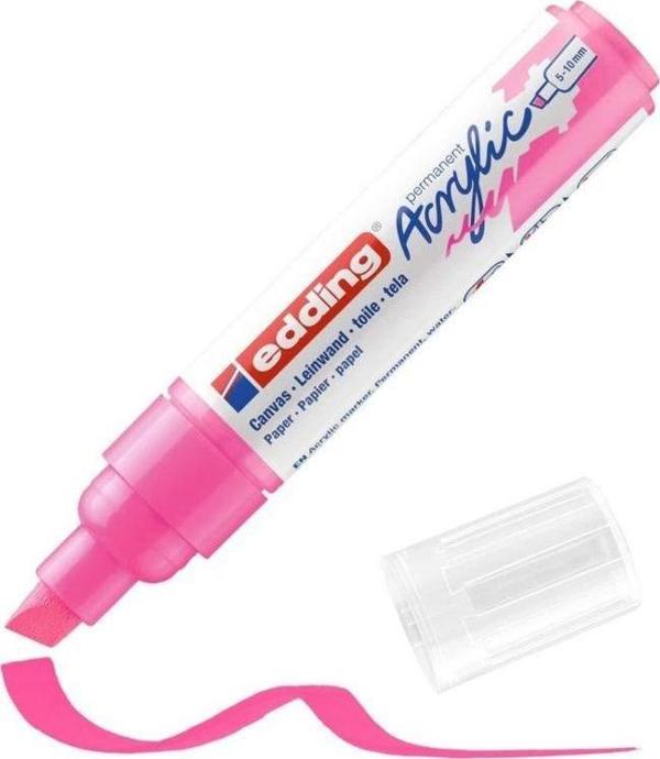 Edding 5000 Akrilik Boyama Markörü 5-10 mm Kesik Uç FOSFORLU PEMBE - Image 1