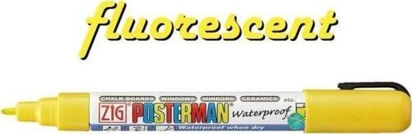 Zig Posterman Waterproof Boyama Markeri Fine Uç 1 mm FLUO. YELLOW - Image 1