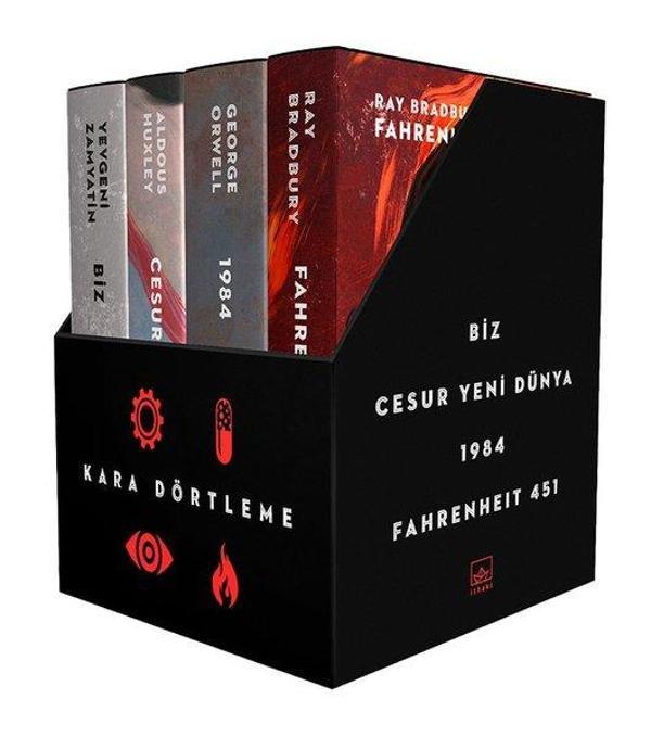 Kara Dörtleme Kutu Set: Biz - Cesur Yeni Dünya - 1984-Fahrenheit 451 - İthaki Yayınları - Image 1
