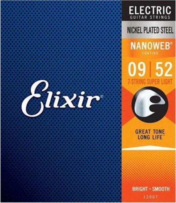 Elixir 09-52 Elixir Nanoweb Super Light 7 Tel Elektro Gitar Teli 12007 - Image 1