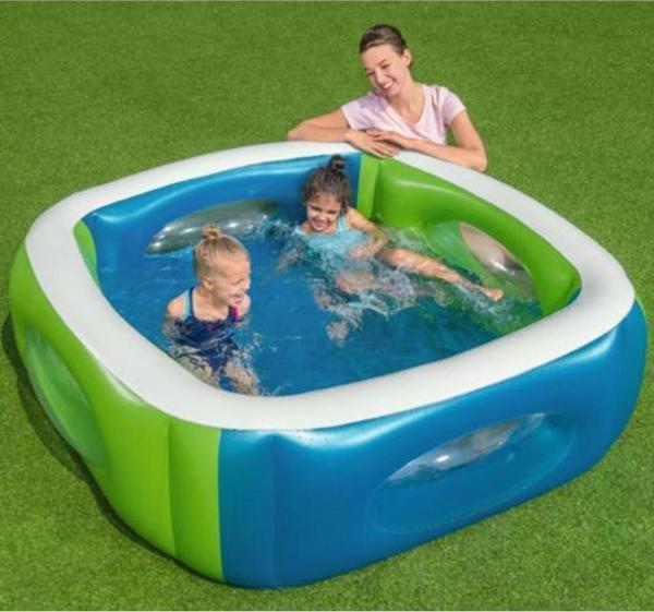 Bestway 51132 Yeşil Pencereli Kare Şişme Havuz 168X168X56 cm - Image 1