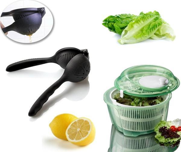 Yeşil Salata Kurutucu Ve Döküm Narenciye Limon Sıkacağı 2'Li Set - Image 1