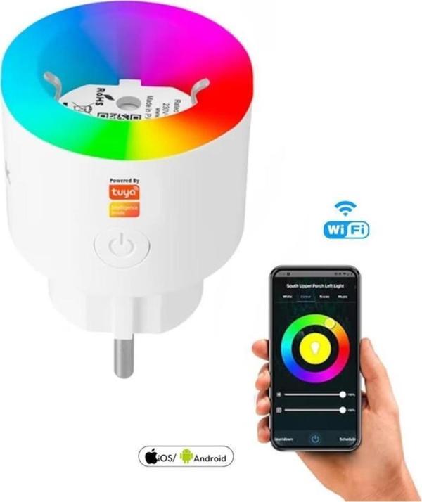 Fulltech Smart Plug FSM-2 Akım Korumalı Akıllı Priz Rgb Işıklı 2.4 G Wifi - Image 1