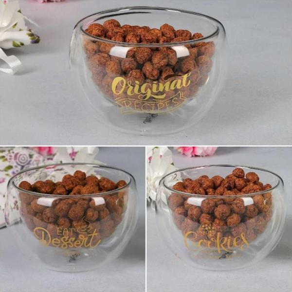 Perotti Tekli Çift Cidarlı Cam Kase Double Bowl 300ml 13796 - Image 1