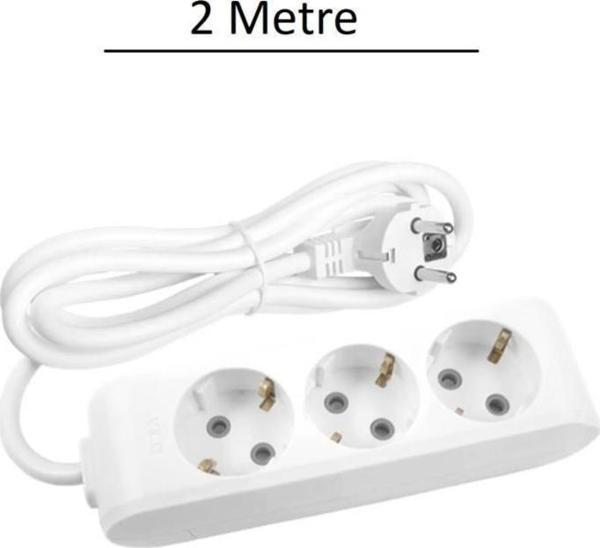 Viko 3 Lü Topraklı Uzatma Kablosu Grup Priz 2 Metre - Image 1
