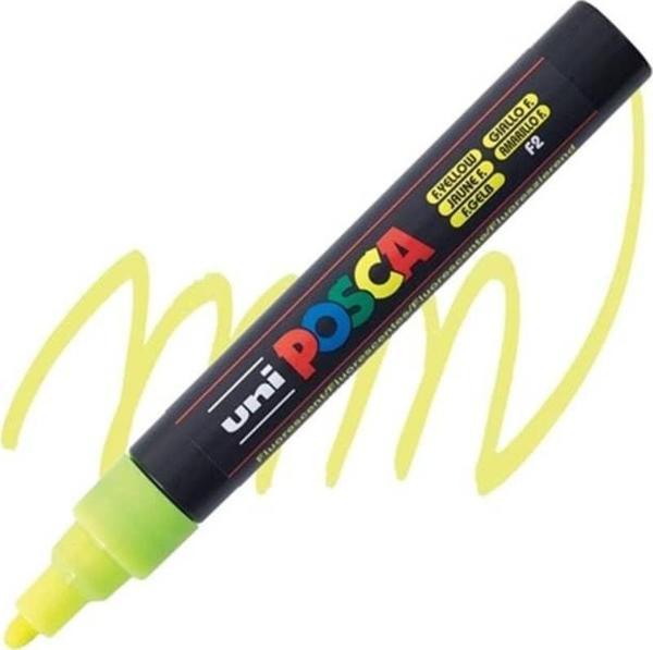 Uni Posca PC-5M Boyama Markörü 1.8-2.5 mm FLORESAN SARI - Image 1