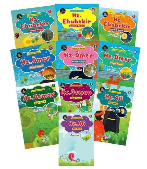 Çocuklar İçin Hikayelerle Dört Halife Hayatı Seti - 10 Kitap Takım - Aksa Çocuk - Image 1