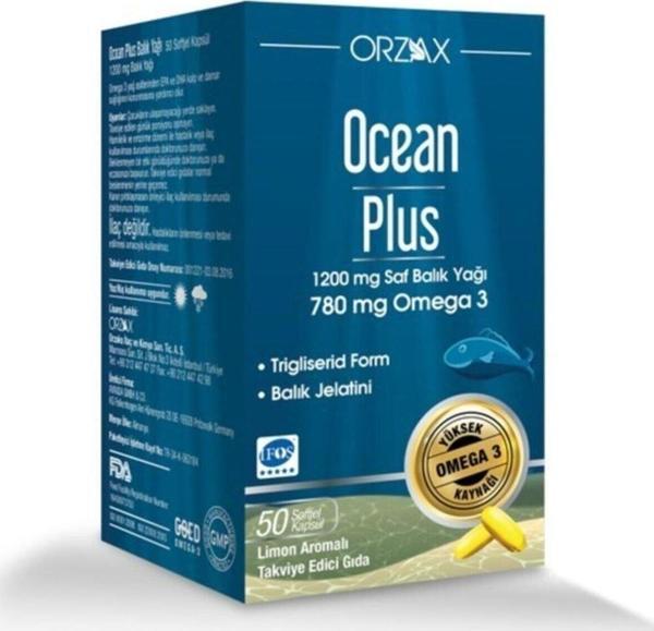 Ocean Plus 1200 Mg 50 Kapsül + Ocean Limon Balık Yağı Şurup 150 ml - Image 1
